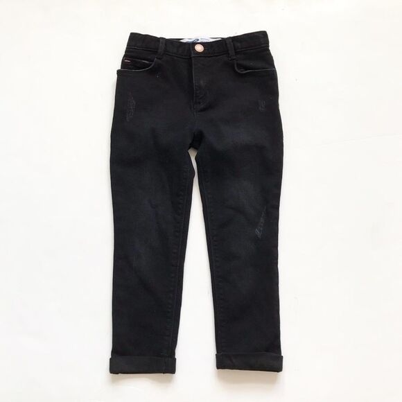 Old Navy black rolled hem boyfriend jeans EUC 5T - Picture 1 of 4